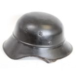 World War II - A Third Reich Nazi German M34 Feuerwehr 'salt shaker' civic stalhelm helmet,