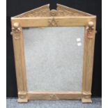 Freemasonry/Friendly Society Interest - a 19th century giltwood and gesso looking glass,