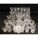 Glassware - a set of six contemporary air twist hock glasses;