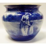 A Royal Doulton blue children ware jardiniere. 23cm high x 29cm diameter.