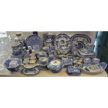 Spode blue and white tea and coffee setting comprising of plates, coffee pot,