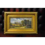 Early 20th century English School Grazing By The Brook oil on board,
