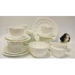 A Royal Crown Derby white six setting tea set including cups, saucers,
