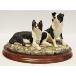 A Border Fine Arts figure group - Eager to Learn B0589, two sheep dogs.