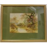 Rural landscapes,watercolours indistinctly signed, framed.