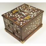 A Chinese table top Mother of Pearl inlaid dressing chest