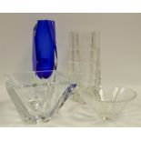 Decorative Glass - A Luigi Mandruzzato for Murano glass, faceted Sommerso pattern block vase,