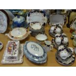 Ceramics - a Victorian Beswick & Sons part tea set; Masons Ironstone butter dish and cover, etc,