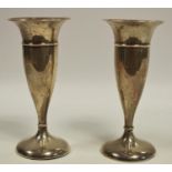 A pair of Edwardian silver mantel vases, Deakin & Francis,