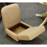 An unusual Victorian child's hall chair with padded hinged seat opening to storage.