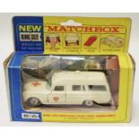 Matchbox King Size K-6 Mercedes Benz Ambulance - cream body with hood & door decals,