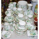 Crown Staffordshire Kowloon pattern part tea & coffee service comprising six teacups & saucers,