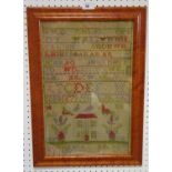 A Victorian sampler dated 1876