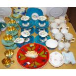 Ceramics - a Windsor china tea service, floral design, to include six cups, saucers, side plate,