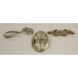 Three Art Nouveau style silver brooches, London 1996, others stamped 925.