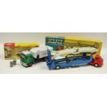 Dinky 978 Bedford Refuse Wagon - metallic green cab, red interior and plastic hubs,