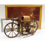 Franklin Mint 1/8th scale the 1885 Daimler Single Track Motor Vehicle (Motorcycle) - polished