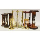 Various hour glasses,
