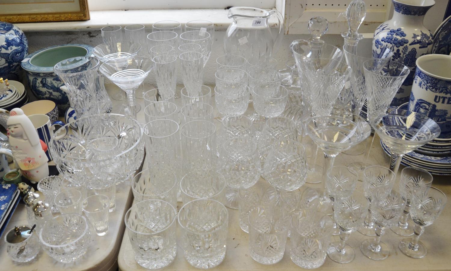 Glassware - comprehensive cut glass and crystal table setting of mainly Stuart crystal including