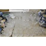 Glassware - comprehensive cut glass and crystal table setting of mainly Stuart crystal including