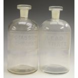 Medical - Apothecary Interest - a pair of size 32 1000ml chemist's bottles,