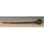 Tribal Art - a Zulu knobkerrie, of one-piece root ball construction, 55cm long, South Africa,