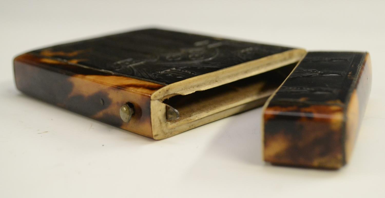 A William IV/early Victorian Gothic Revival tortoiseshell card case, - Image 10 of 10