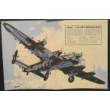 World War Two, RAF - two posters of Lancaster and Halifax bombers,