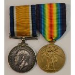 Medals, World War I, a pair, British War and Victory, named to 188679 Gnr C W Hague,