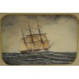 English School (19th/early 20th century) A Sailing Ship on the High Seas signed, watercolour, 15.