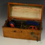 ***LOT WITHDRAWN*** An Magneto Electric Therapy Machine, hand crank action, wooden case, c.