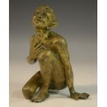 Romantic School (19th century), a gilt-patinated bronze, of a fairy tale imp,