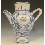 17th century style Delft albarello wet drug jar,