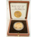 UK Gold proof 1981 £5 piece FDC in capsule with box and certificate, 39.