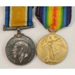 Medals, World War I, a pair, British War and Victory, named to T-4 180084 Dvr.