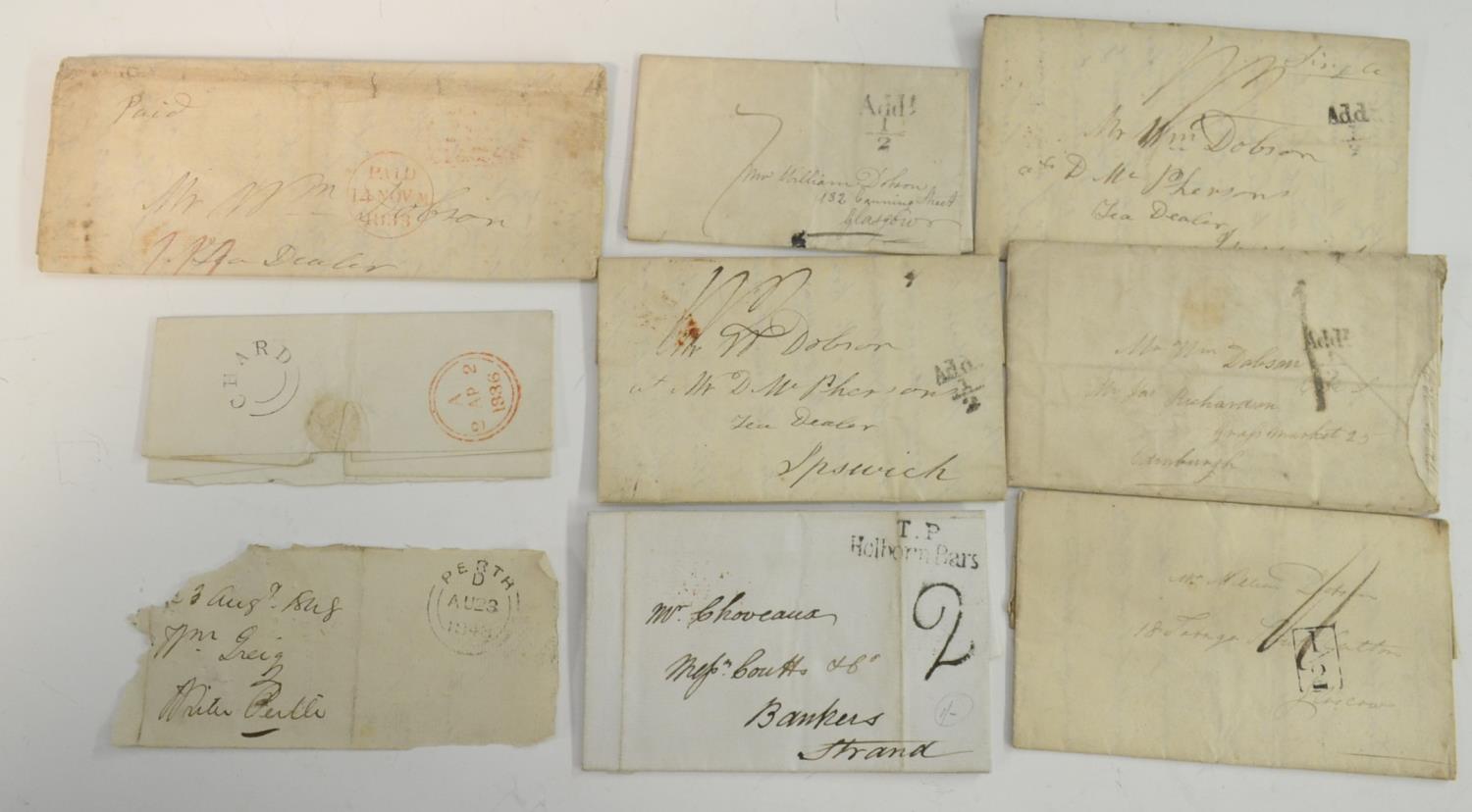 Postal History - early 19th century entire collection, 15 items including, - Image 3 of 3