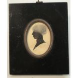 English School (19th century), a silhouette, portrait of a lady, bust-length, facing to dexter,