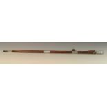 An early 18th century silver-mounted hardwood gentleman's walking stick, domed pommel,