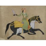 Indian School (19th century) A Falconer on Horseback watercolour and gouache, 17cm x 21.