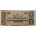 Banknotes - American Civil War - Confederate States Twenty Dollars, Richmond, February 17th 1864,