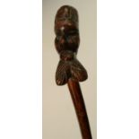 Folk Art - a 19th century novelty hedgerow walking stick,