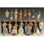 A collection of Indian painted terracotta educational figures,