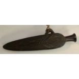 Tribal Art - a Shona or Karanga hardwood snuff bottle,