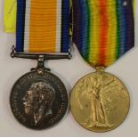 Medals, World War I, a pair, British War and Victory, named to 184433 Gnr W H Harris,