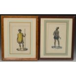 French School (19th century), a pair of coloured engravings, Polynesian Tribesmen,