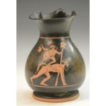 A museum copy of a Greek oinochoe, decorated in the Attic style with homoerotic figures, 14.