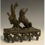 English School (early 19th century), a dark patinated bronze, of a dog,