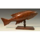 Travel and the South Seas - a Pitcairn Island carving, of a fish, 31.