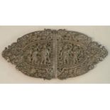 An Indian silver belt buckle,