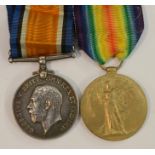 Medals, World War I, a pair, British War and Victory, named to 14439 O F Diver, Royal Artillery,